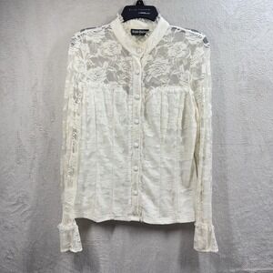 Scarlet Darkness Ivory Lace Blouse Size L Victorian Romantic Edwardian
